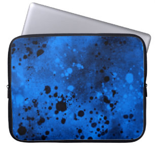 Retro Blue Paint Splatter Laptop Sleeve