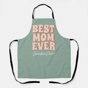Retro Blue Pink Funny  Mothers Day  Apron