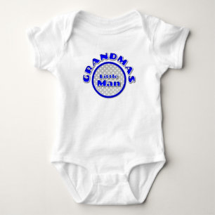 Retro Blue Polka Dot Grandmas Little Man Creeper