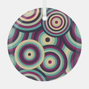 Retro blue-purple discs, abstract pattern. glass ornament