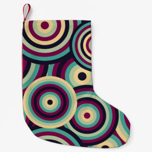 Retro blue-purple discs, abstract pattern. small christmas stocking