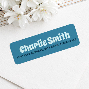 Retro blue return address