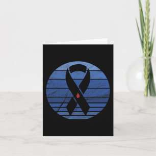 Retro Blue Ribbon Vintage Diabetes Awareness Card