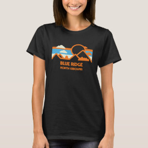 Retro Blue Ridge North Carolina Mountain Range Sun T-Shirt