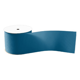 Retro Blue Solid Design Grosgrain Ribbon