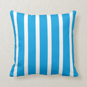 Retro BLUE Stripes Throw Pillow