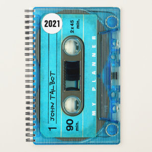 Retro Blue T4 Audiotape Music quote personalized P Planner
