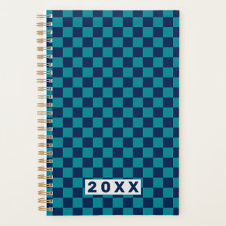 Retro Blue Teal Checkerboard 2026