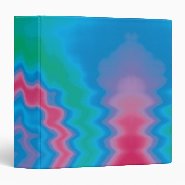 Retro blue tie dye groovy funky pattern fun binder (Front/Spine)