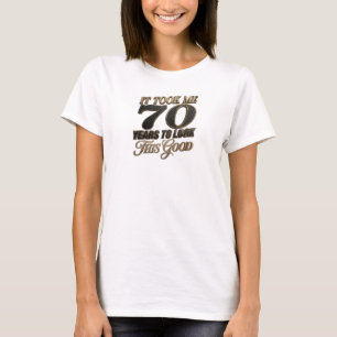 Retro Blue TOOK 70 YEARS GOOD Creative Print T-Shirt