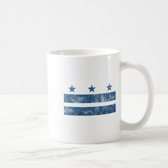 Retro Blue Washington Dc Flag District Of Columbia Coffee Mug (Right)