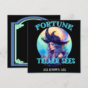 Retro Blue Witch Halloween Cards