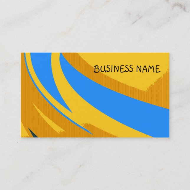 Retro Blue Yellow Modern Geometric Business Card (Front)