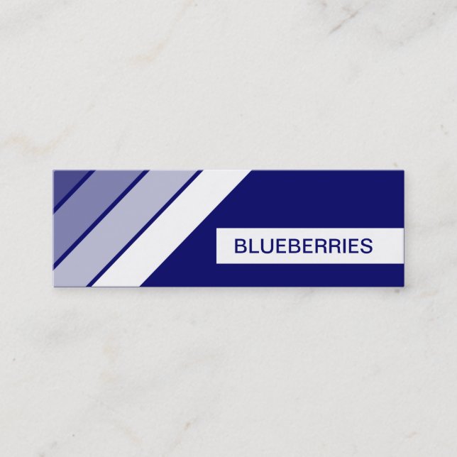 retro BLUEBERRIES Mini Business Card (Front)