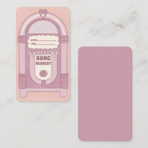 Retro Blush Jukebox Song Request Card