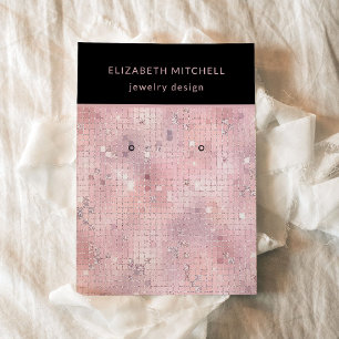 Retro Blush Pink Disco Glam Earring Display Card