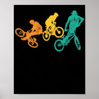 Retro BMX biker race bike tricks stunts