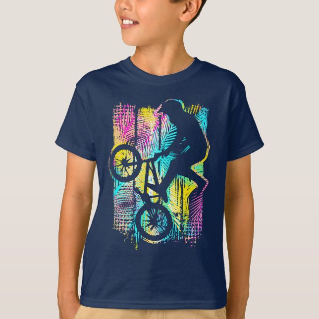Retro Bmx Racing - Colourful Bmx Bike T-Shirt (Front)
