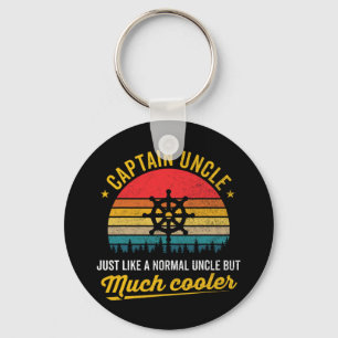 Retro Boat Captain Uncle Sailor Boating Owner Boat Keychain