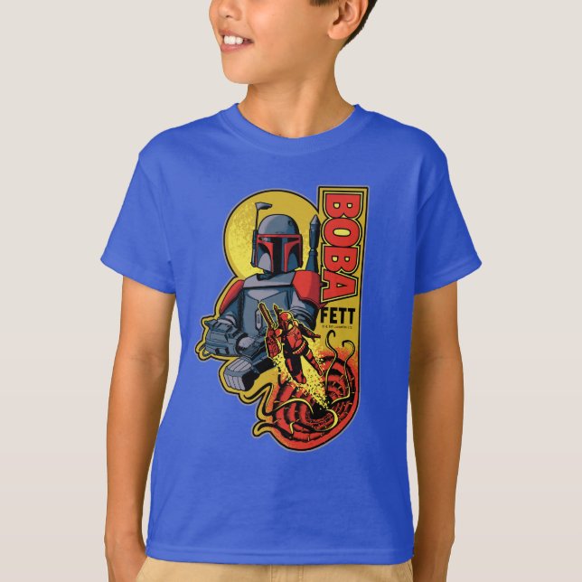 Retro Boba Fett Sarlacc Graphic Badge T-Shirt (Front)