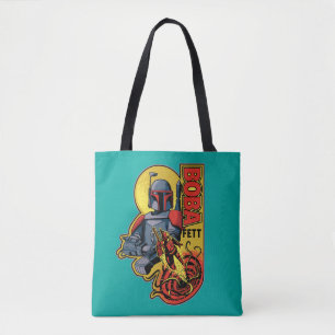 Retro Boba Fett Sarlacc Graphic Badge Tote Bag
