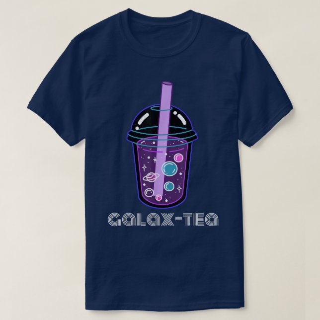 Retro Boba Tea Galaxy Space Lover Magical Bubble A T-Shirt (Design Front)