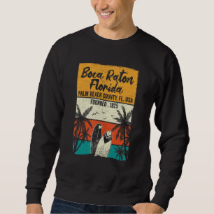 Retro Boca Raton FL Vintage Florida Men Women Kids Sweatshirt