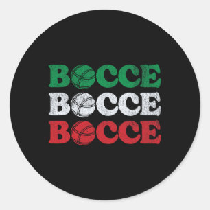 Retro Bocce Ball Lawn Bowling Game Enthusiast Boul Classic Round Sticker