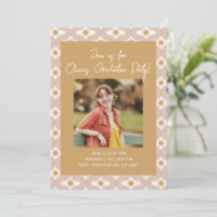 Retro Bohemian Sun Sunburst Photo Graduation Party