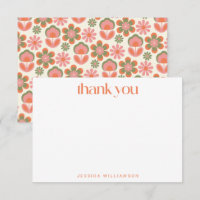 Retro Boho 70s Flowers Pink Custom Bridal Shower