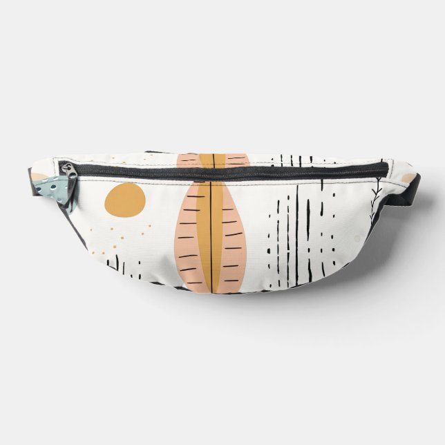 Retro Boho Abstract Trendy Collection Fanny Pack (Lay Down)