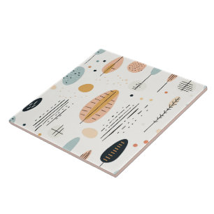 Retro Boho Abstract Trendy Collection Tile