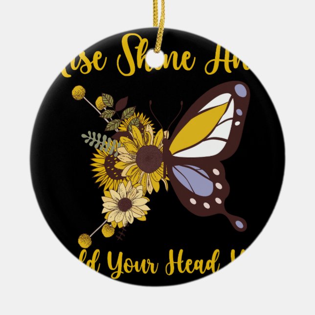 retro boho baby design ceramic ornament (Front)