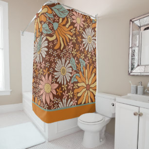 Retro Boho Camel Floral Pattern