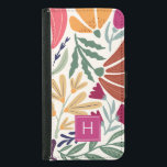 Retro Boho Colourful Floral Monogram Samsung Galaxy S5 Wallet Case<br><div class="desc">Retro Boho Colourful Floral Monogram Samsung Galaxy S5 Wallet Case . Perfect as a custom gift to a girl,  daughter,  your friend or officemate.</div>