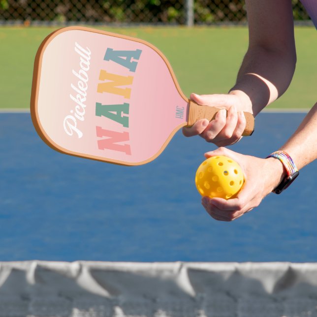 Retro Boho Colours Nana Personalized Pickleball Paddle (Insitu)