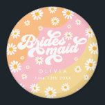 Retro Boho Daisy Personalized Bridesmaid Gift Magnet<br><div class="desc">Retro Boho Daisy Personalized Bridesmaid Gift magnet</div>