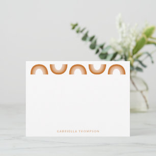 Retro Boho Desert Rainbow Terracotta Personalized  Card