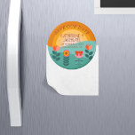 Retro Boho Floral Bold & Bright Colourful Wedding Magnet<br><div class="desc">This Retro boho floral wedding design is the perfect choice for those who love bold and bright weddings. This design is characterized by its maximalist approach, incorporating a mixture of retro floral and boho floral patterns to create an unforgettable look. The pink and orange floral elements bring a sense of...</div>