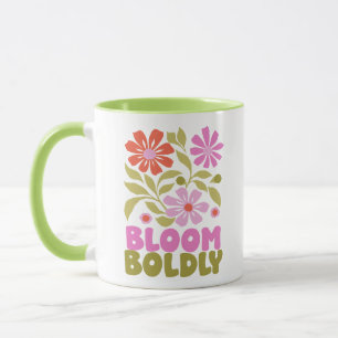Retro Boho Floral Inspirational Affirmation Quote  Mug