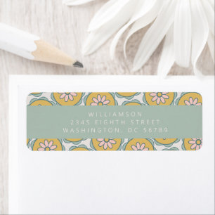 Retro Boho Floral Pastel Douche Retour Adresse