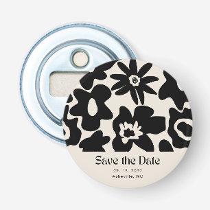 Retro Boho Floral Wedding Save the Date Bottle Opener
