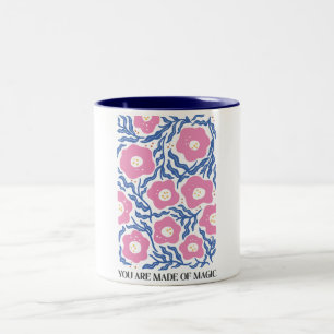 Retro Boho Floral You Are Made Of Magic Two-Tone Coffee Mug