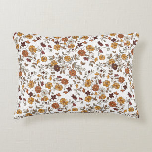 Retro Boho Flowers Pattern  Accent Pillow
