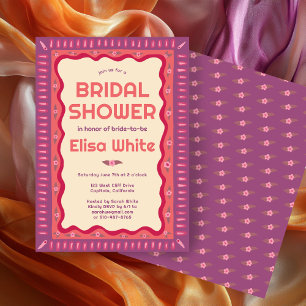 Retro Boho Fun Handmade CUSTOM Bridal Shower  Invitation