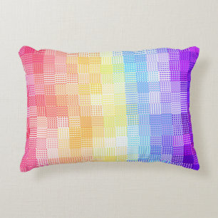 Retro Boho Funky Quirky Xenogender Plaid Pride Accent Pillow