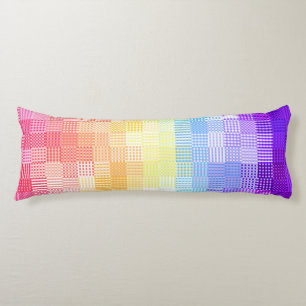 Retro Boho Funky Quirky Xenogender Plaid Pride Body Pillow