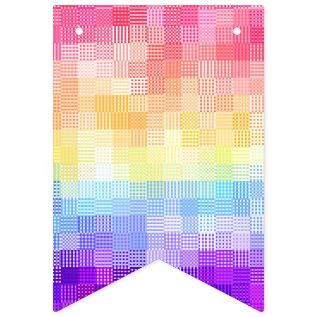 Retro Boho Funky Quirky Xenogender Plaid Pride Bunting Flags (First Flag)