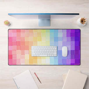 Retro Boho Funky Quirky Xenogender Plaid Pride Desk Mat