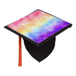 Retro Boho Funky Quirky Xenogender Plaid Pride Graduation Cap Topper